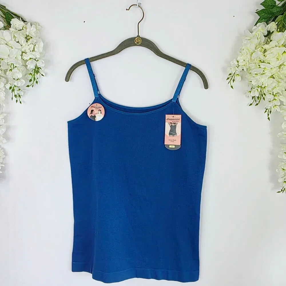 Shapermint Scoop Neck Cami Plus 4XL Blue Seamless Shapewear Seamless Basic